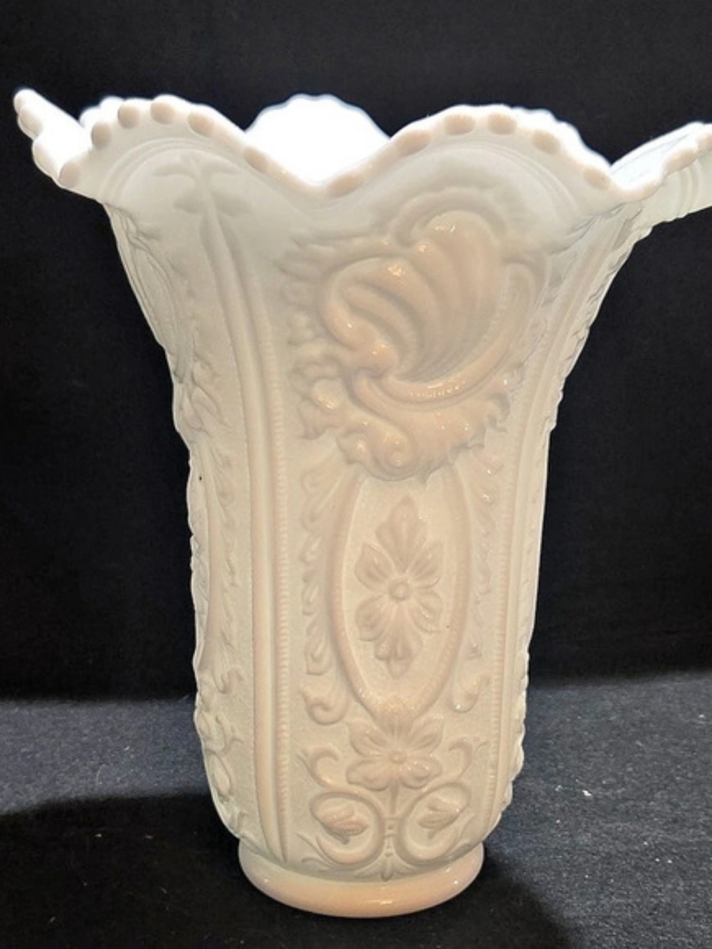 White Embossed Decorative Vase